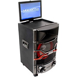 VocoPro 120W Wi-Fi Karaoke System With 14" Touchscreen and Sound-Activated LED Woofer Light