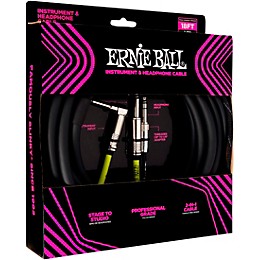 Ernie Ball Instrument and Headphone Cable 18 ft. Black