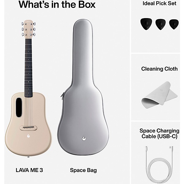 Open Box LAVA MUSIC ME 3 36" Acoustic-Electric Guitar With Space Bag Level 1 Soft Gold