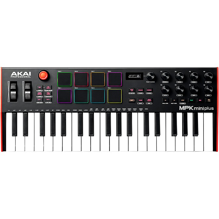 Akai Professional MPK Mini Plus - USB MIDI Keyboard Controller with 37 Mini  Keys, 8 MPC Pads, Sequencer, MIDI/CV/Gate I/O, Music Production Software