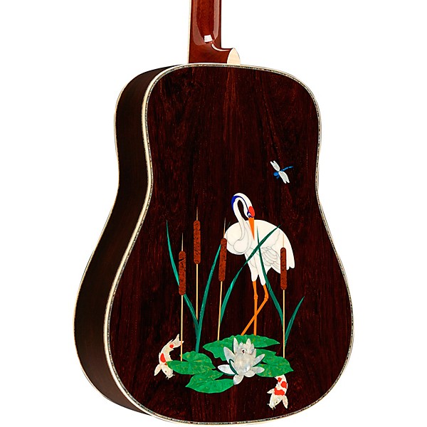 Martin Limited-Edition D-45 Harvey Leach Lotus Flower Acoustic Guitar Natural