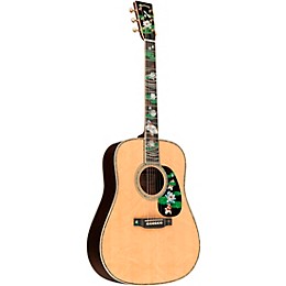 Martin Limited-Edition D-45 Harvey Leach Lotus Flower Acoustic Guitar Natural