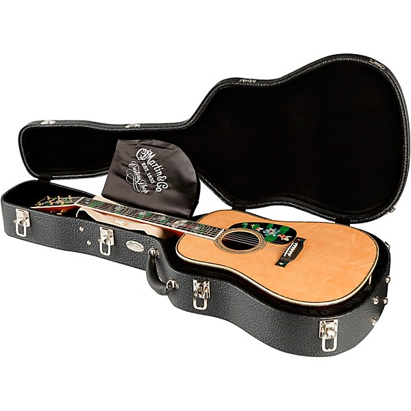Martin Limited-Edition D-45 Harvey Leach Lotus Flower Acoustic Guitar Natural