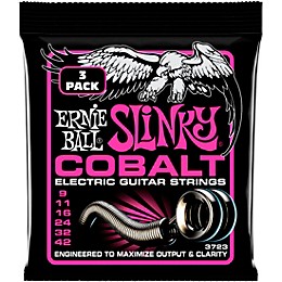 Ernie Ball Super Slinky Cobalt Electric Guitar Strings 3 Pack 09 - 42