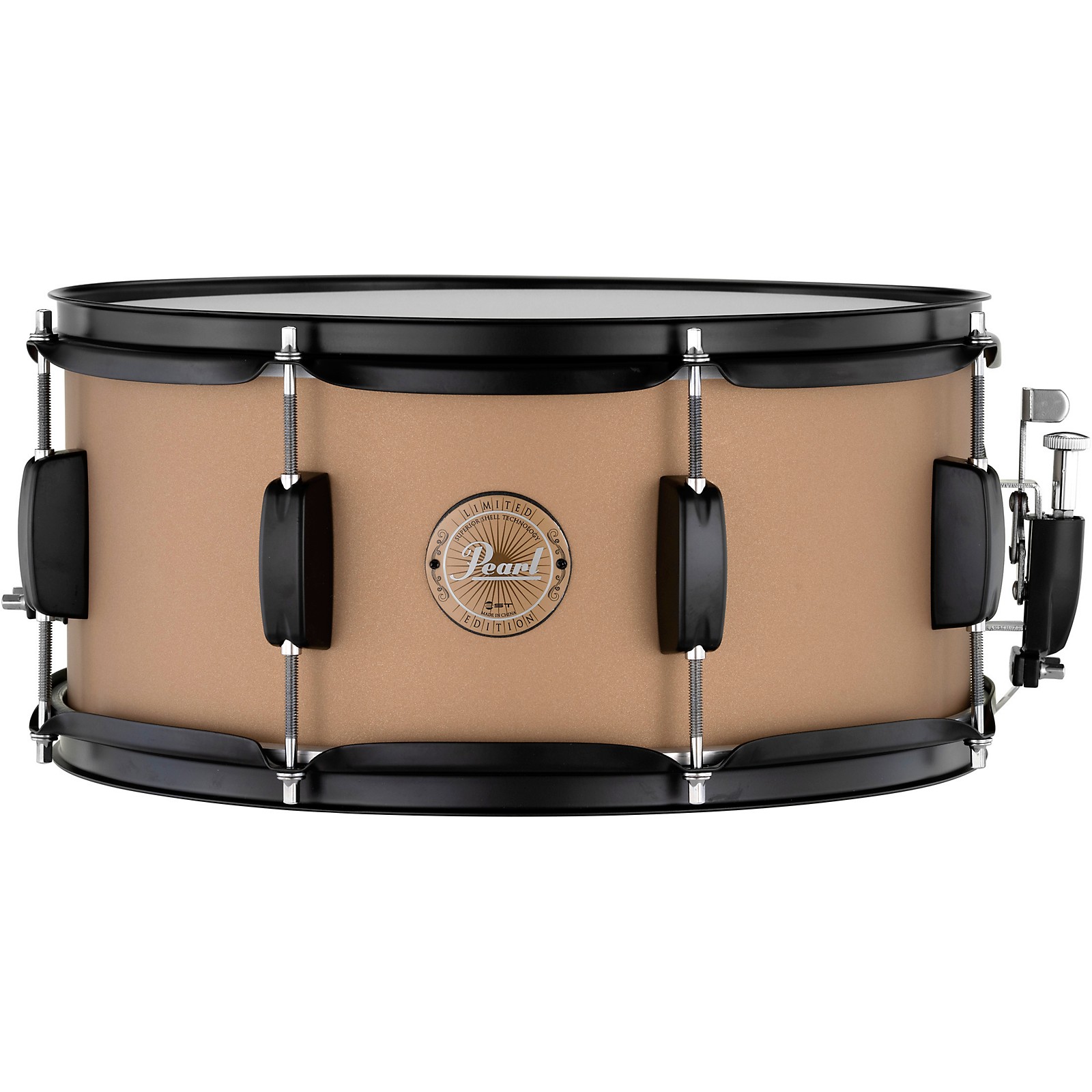 Pearl Vision Birch Snare Drum Black with Black Hardware 14x5.5