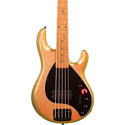 Ernie Ball Music Man Darkray 5 H Ebony Fingerboard 5-String Electric Bass Gold Bar for sale