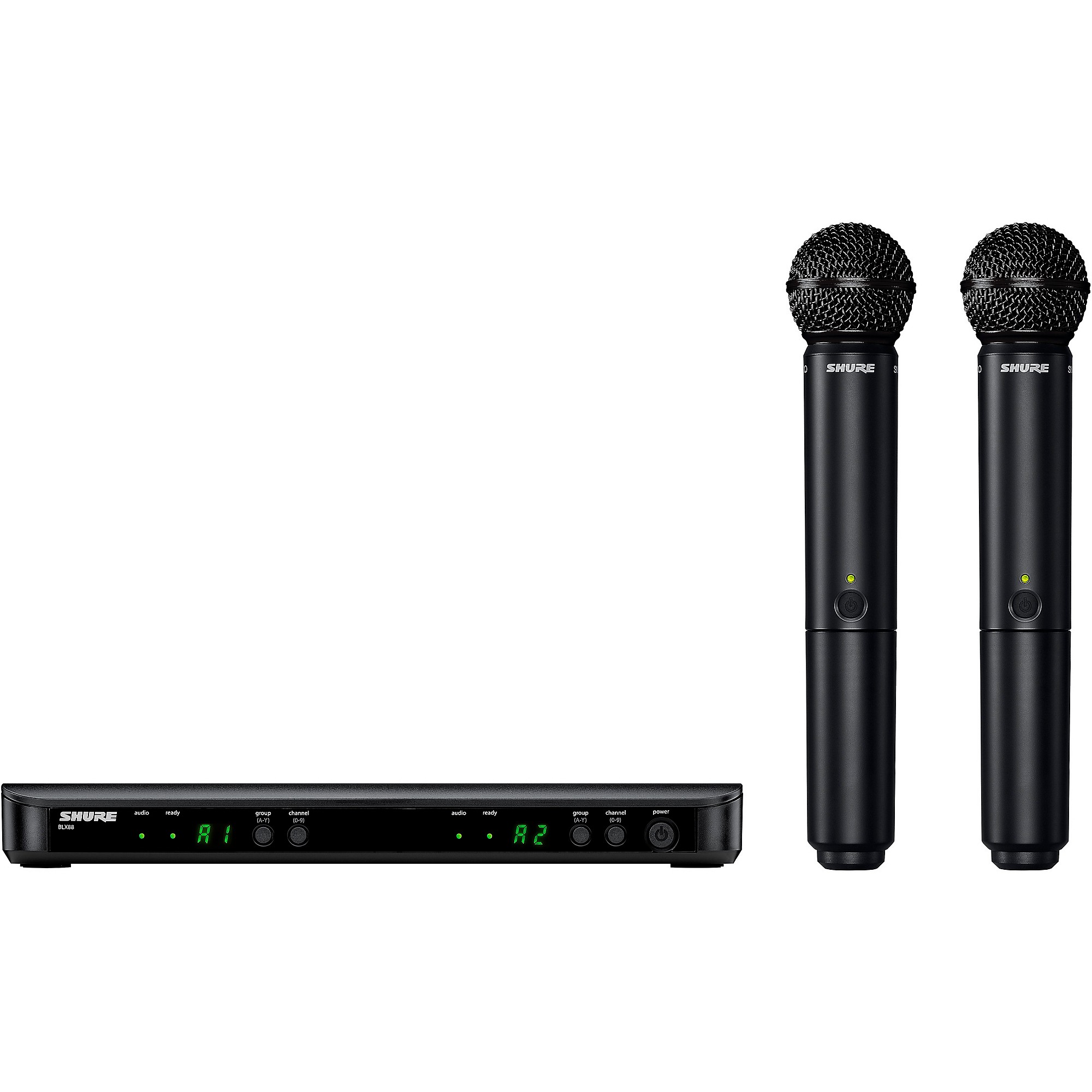 SHURE BLX288 ワイヤレス受信機ワイヤレスマイク SM58 2本set SHURE BLX288/SM58 シュア ワイヤレスマイクシステム BLX2/SM58
