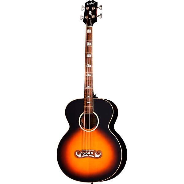 Epiphone J-200 Studio Sitka Spruce-Mahogany Acoustic-Electric Bass Guitar Vintage Sunburst