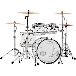 DW Design Series Acrylic 4-Piece Shell Pack With Chrome Hardware Clear