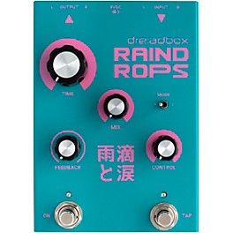 Dreadbox Raindrops 1000ms Modulated Pitch Shifting Lush Stereo Reverberated Delay Effects Pedal Teal