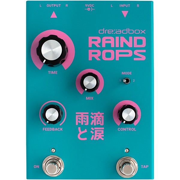 Dreadbox Raindrops 1000ms Modulated Pitch Shifting Lush Stereo Reverberated Delay Effects Pedal Teal