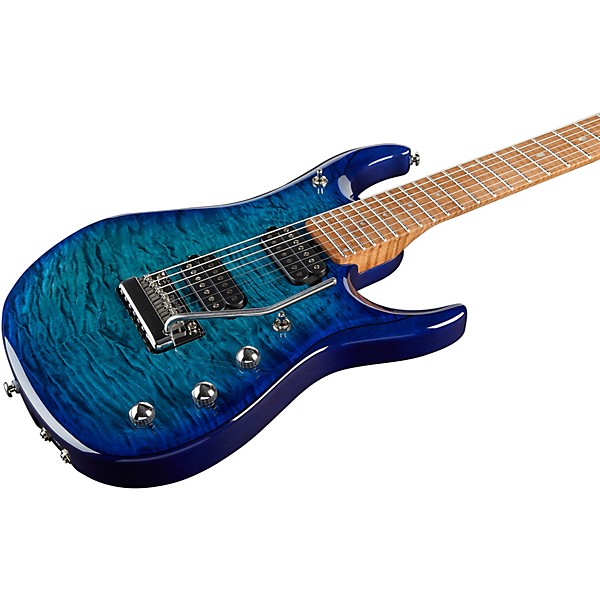 Ernie Ball Music Man JP15 7 7-String Flamed Maple Top Electric Guitar Cerulean Paradise