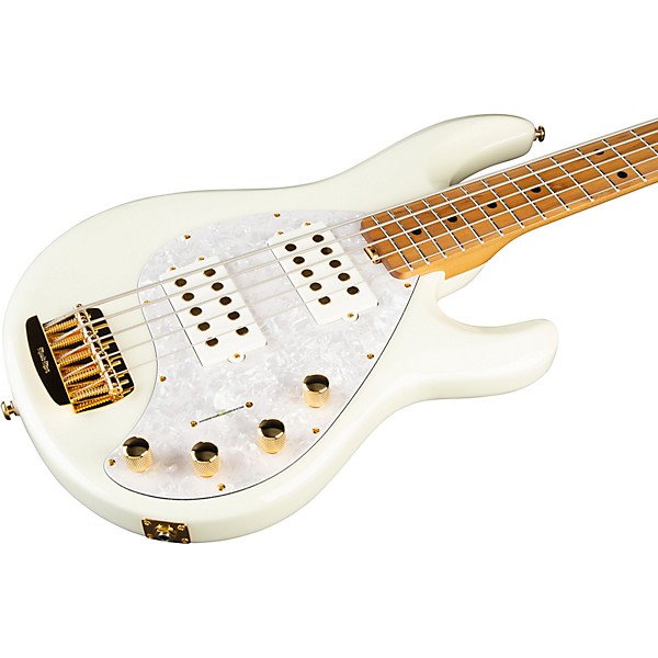 Ernie Ball Music Man StingRay5 Special HH 5-String Electric Bass Guitar Ivory White