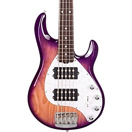 Ernie Ball Music Man StingRay5 Speci... Ernie Ball Music Man StingRay5 Special HH 5-String Electric Bass Guitar Purple Sunset