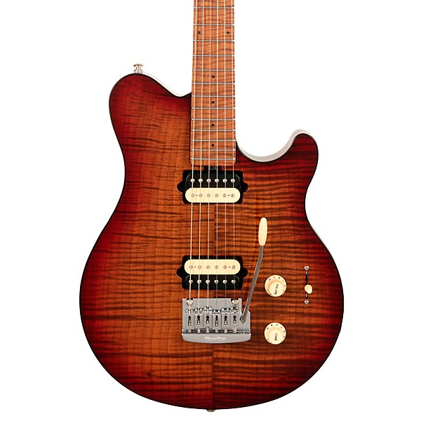 Ernie Ball Music Man Axis Super Sport Flamed Maple Top Electric Guitar Roasted Amber