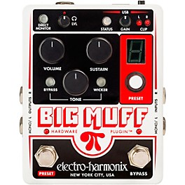 Electro-Harmonix Big Muff Pi Hardware Plug-in Harmonic Distortion/Sustainer Effects Pedal White