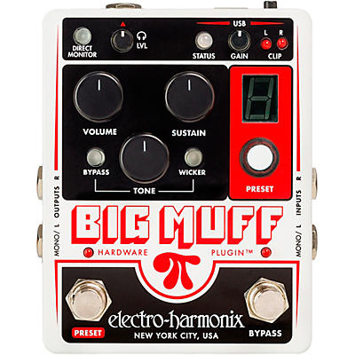 Electro-Harmonix Big Muff Pi Hardware Plug-In Harmonic Distortion/Sustainer Effects Pedal White for sale