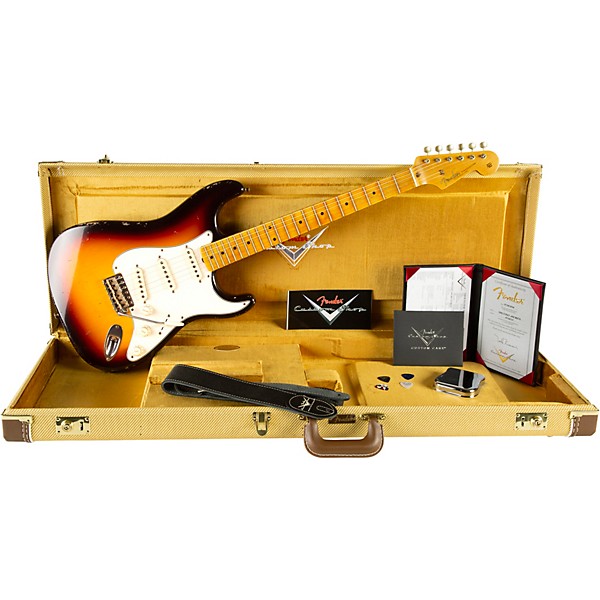 Fender Custom Shop 1958 Stratocaster Journeyman Relic Electric Guitar Masterbuilt by Todd Krause 3-Color Sunburst