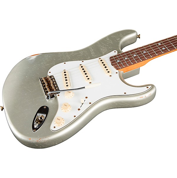 Fender Custom Shop 1969 Stratocaster Journeyman Relic Electric Guitar Masterbuilt by Greg Fessler Inca Silver