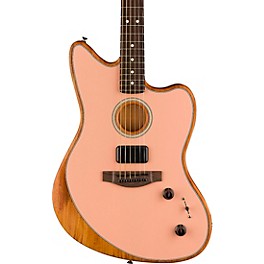 Fender Acoustasonic Player... Fender Acoustasonic Player Jazzmaster Sitka Spruce-Mahogany Acoustic-Electric Guitar Shell Pink