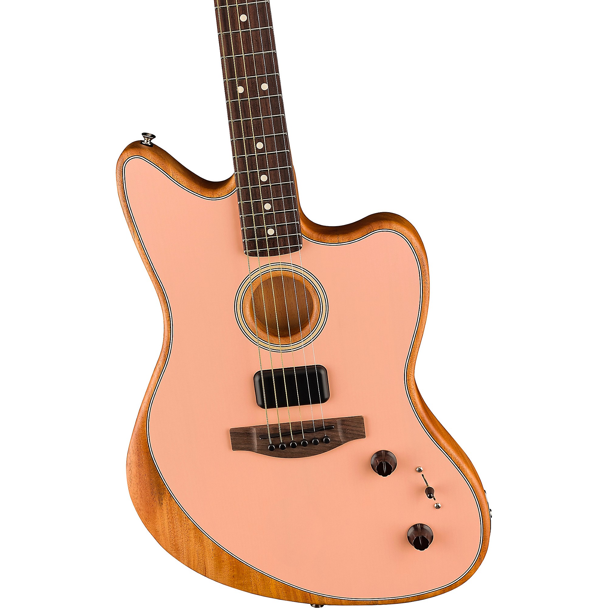 Guitar　Spruce-Mahogany　Fender　Player　Sitka　Pink　Shell　Acoustasonic　Guitar　Acoustic-Electric　Jazzmaster　Center