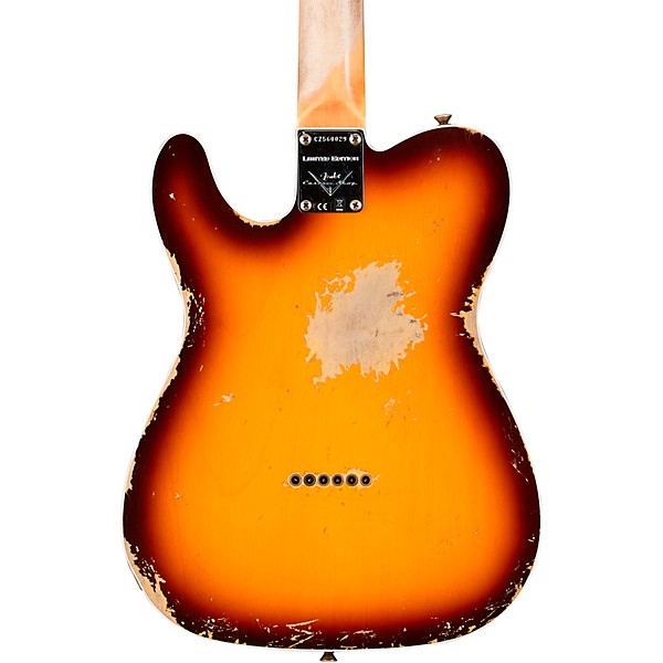 Fender Custom Shop Limited-Edition '60 Telecaster Custom Heavy Relic Electric Guitar Faded Aged Chocolate 3-Color Sunburst