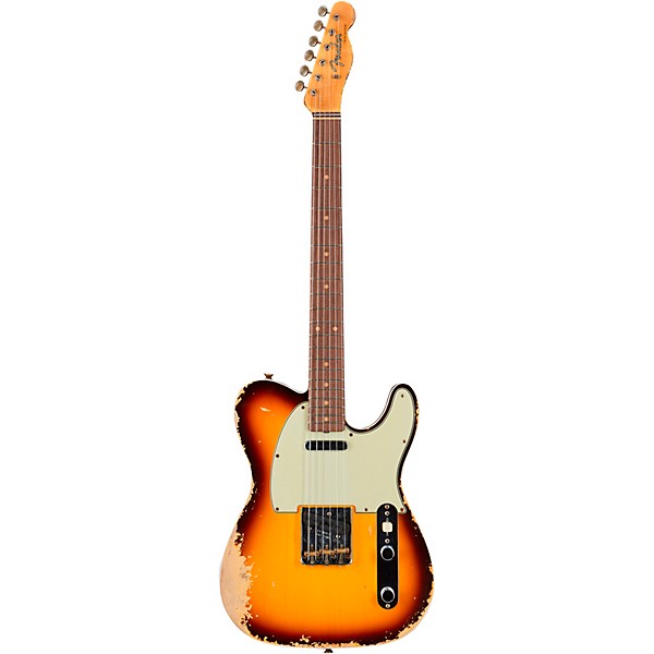 Fender Custom Shop Limited-Edition '60 Telecaster Custom Heavy Relic Electric Guitar Faded Aged Chocolate 3-Color Sunburst