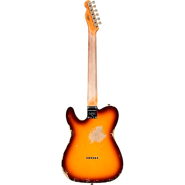 Fender Custom Shop Limited-Edition '60 Telecaster Custom Heavy Relic Electric Guitar Faded Aged Chocolate 3-Color Sunburst