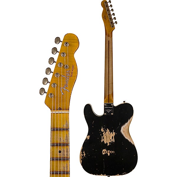 Fender Custom Shop Limited Edition '53 HS Tele Custom Heavy Relic Electric Guitar Aged Black