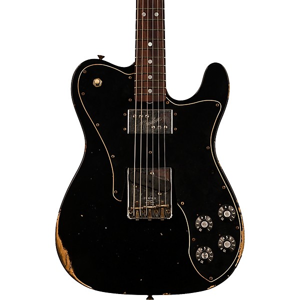 Fender Custom Shop Limited Edition '70s Tele Custom Relic Electric Guitar Aged Black