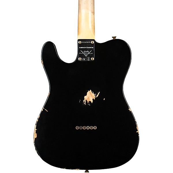 Fender Custom Shop Limited Edition '70s Tele Custom Relic Electric Guitar Aged Black