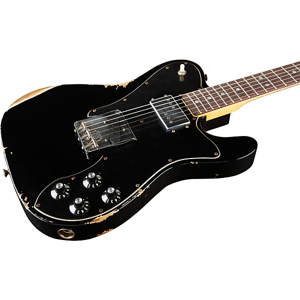 Fender Custom Shop Limited Edition '70s Tele Custom Relic Electric Guitar Aged Black