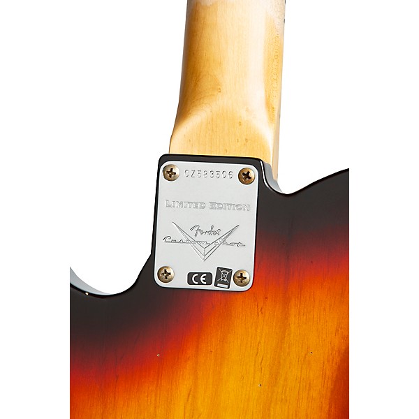 Fender Custom Shop Limited Edition '70s Tele Thinline Journeyman Relic Electric Guitar Bleached 3-Color Sunburst