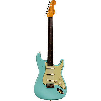 Fender Custom Shop Limited Edition '59 Stratocaster Hardtail Journeyman Relic With Gold Closet Classic Hardware Electric Guitar Faded Aged Daphne Blue for sale