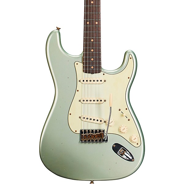 Fender Custom Shop Limited Edition '59 Stratocaster Journeyman Relic Electric Guitar Super Faded Aged Sage Green Metallic