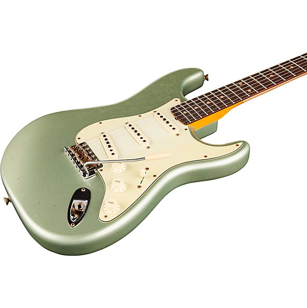 Fender Custom Shop Limited Edition '59 Stratocaster Journeyman Relic Electric Guitar Super Faded Aged Sage Green Metallic