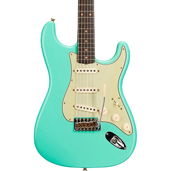 Fender Custom Shop Limited Edition '59 Stratocaster Journeyman Relic Electric Guitar Super Faded Aged Seafoam Green