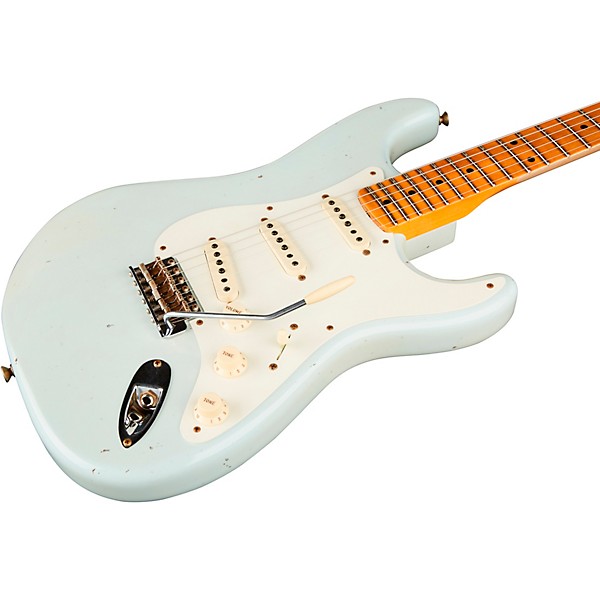 Fender Custom Shop Limited-Edition '56 Stratocaster Relic Electric Guitar Super Faded Aged Sonic Blue