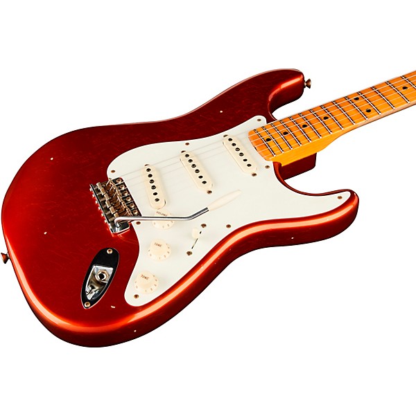 Fender Custom Shop Limited-Edition '56 Stratocaster Relic Electric Guitar Super Faded Aged Candy Apple Red