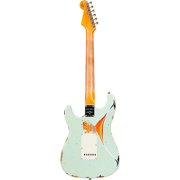 Fender Custom Shop Limited-Edition '62 Stratocaster Heavy Relic Electric Guitar Faded Aged Surf Green over 3-Color Sunburst