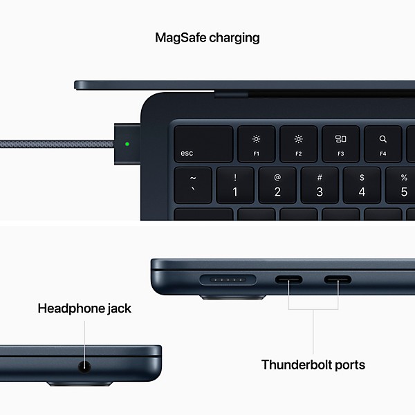 Apple 13-inch MacBook Air: Apple M2 chip with 8-core CPU and 10-core GPU, 512GB - Midnight