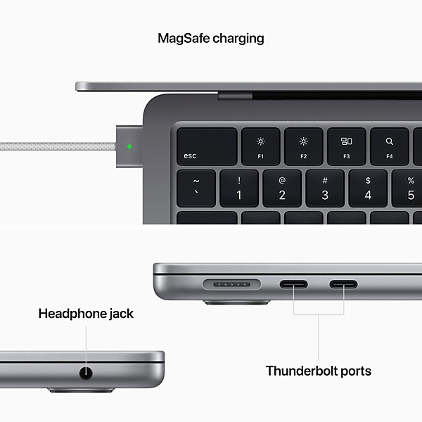 Apple 13-inch MacBook Air: Apple M2 chip with 8-core CPU and 8-core GPU, 256GB - Space Gray