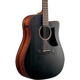 Ibanez AAD190CE Advanced Cutaway All-Okoume Dreadnought Acoustic-Electric Guitar Weathered Black