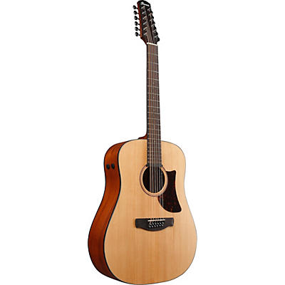 Ibanez Aad1012e Advanced 12-String Sitka Spruce-Okoume Dreadnought Acoustic-Electric Guitar Natural for sale