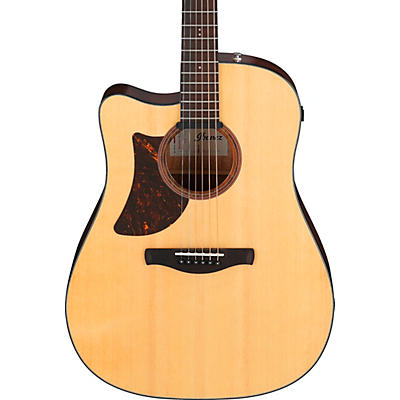 Ibanez Aad170lce Advanced Cutaway Left-Handed Sitka Spruce-Okoume Dreadnought Acoustic-Electric Guitar Natural for sale