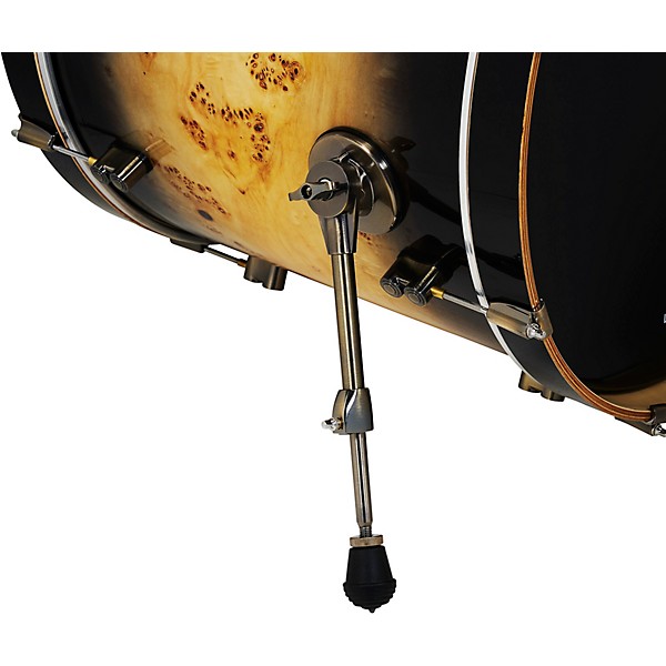 PDP by DW Limited-Edition Mapa Burl 4-Piece Shell Pack With Antique Bronze Hardware Black Burst