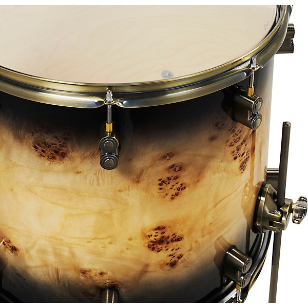 PDP by DW Limited-Edition Mapa Burl 4-Piece Shell Pack With Antique Bronze Hardware Black Burst