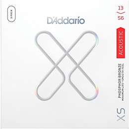 D'Addario XS 80/20 Bronze Coated Acoustic Guitar Strings 3-Pack 13 - 56