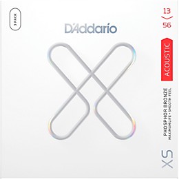 D'Addario XS Phosphor Bronze Coated Acoustic Guitar Strings 3-Pack 13 - 56