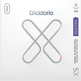 D'Addario XS Nickel Coated Electric Guitar Strings - 3 Pack 11 - 49